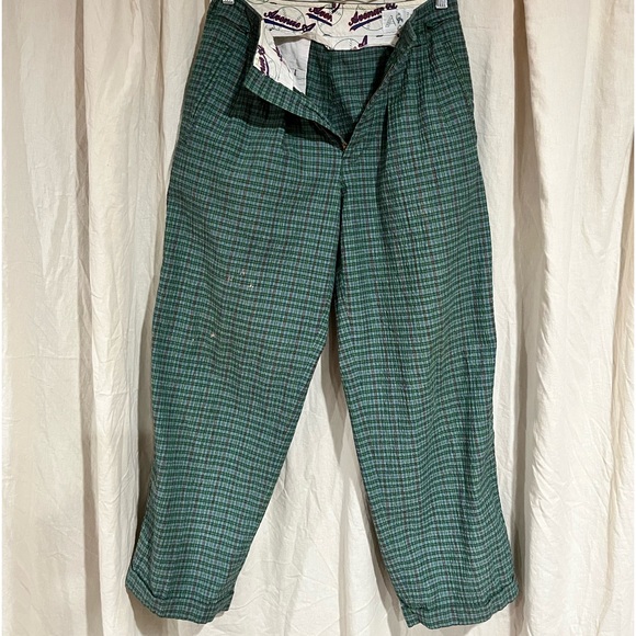 Vintage plaid high waist mens trousers - Picture 2 of 4